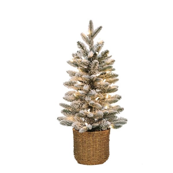 Celebrations Celebrations 2 ft. Full LED 35 ct Flocked Christmas Tree - J20F-115-LC