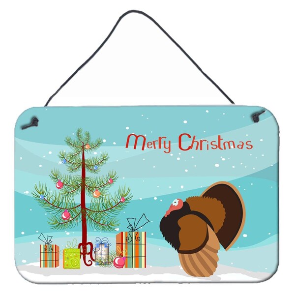 Carolines Treasures Bronze Turkey Christmas Wall or Door Hanging Prints - BB9353DS812