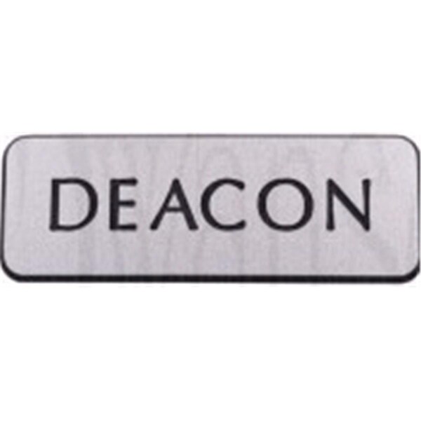 Gloriousgifts Deacon Contemporary Badge, Silver & Black - Pin Back - GL3321486