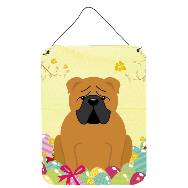 Carolines Treasures Easter Eggs English Bulldog Red Wall or Door Hanging Prints - BB6122DS1216
