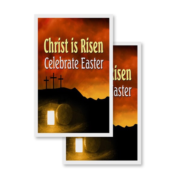 Signmission Christ Is Risen Celebrate Easter, Vinyl Decals Only 24 Inch x 36 Inch, Vinyl Decal, 2PK - DSB-2436-2PACK-CHRISTISRISENCELEBRATEEAS