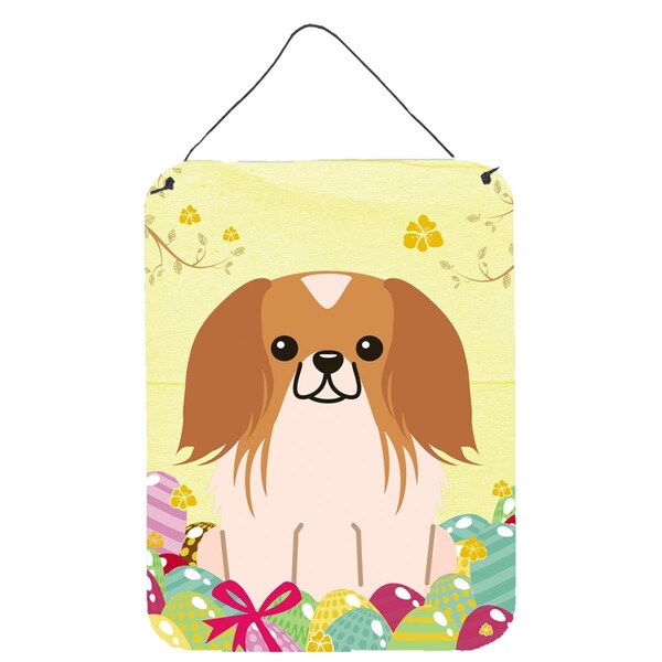 Carolines Treasures Easter Eggs Pekingnese Red White Wall or Door Hanging Prints - BB6103DS1216