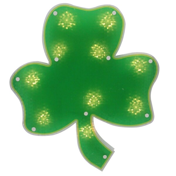 Go-Go 14 in. Lighted St.Patricks Day Irish Shamrock Window Silhouette Decoration - GO1774233