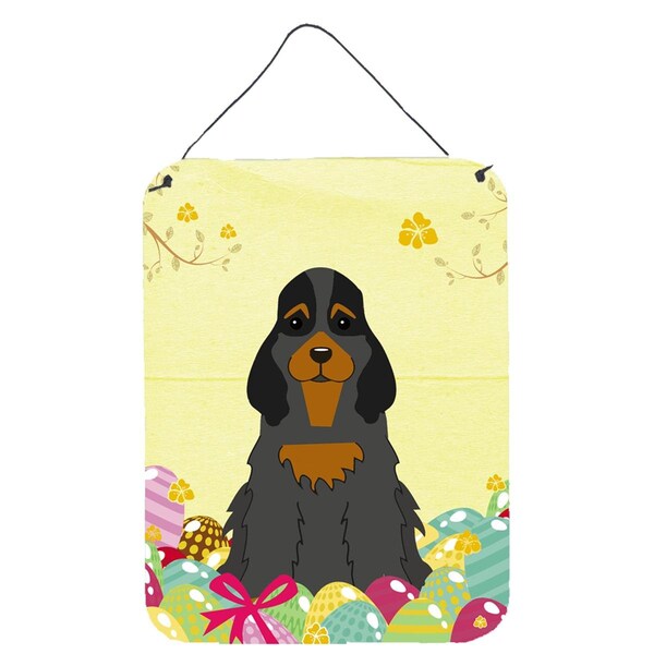 Carolines Treasures Easter Eggs Cocker Spaniel Black Tan Wall or Door Hanging Prints - BB6093DS1216