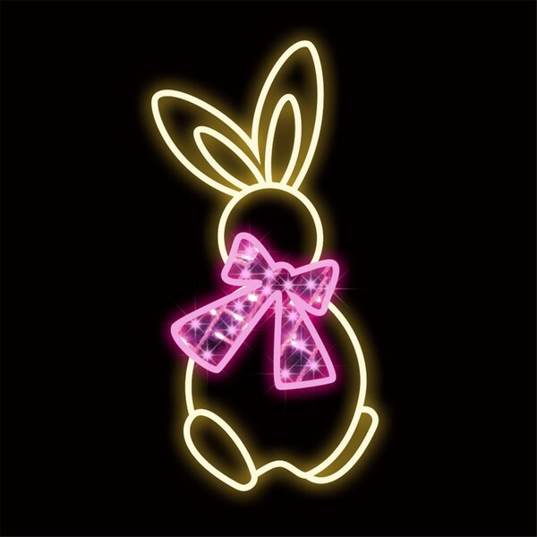 Queens Of Christmas 18 in. Easter Bunny Bow Decor, Pink - WL-MTNF-EST-BNY-PI-18