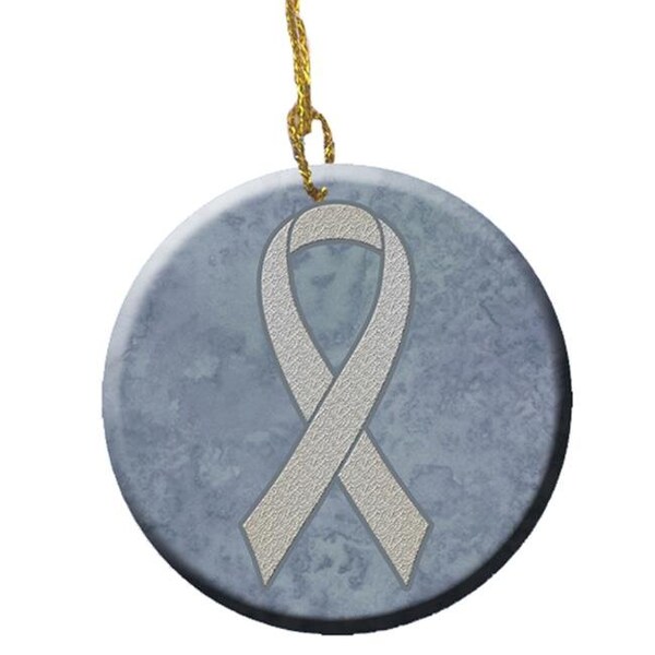 Carolines Treasures Carolines Treasures AN1210CO1 Clear Ribbon for Lung Cancer Awareness Ceramic Ornament; 2.81 Dia - AN1210CO1