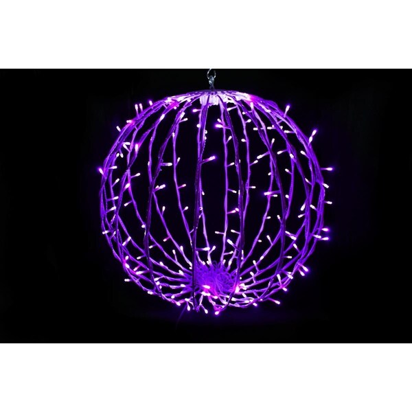 Queens Of Christmas 20 in. LED Sphere Lights, Purple - 200 Count - S-200SPH-PU-20
