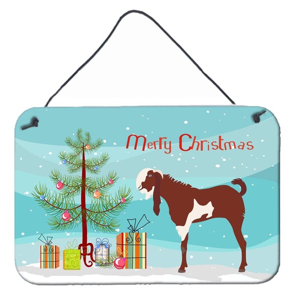 Carolines Treasures Jamnapari Goat Christmas Wall or Door Hanging Prints - BB9257DS812