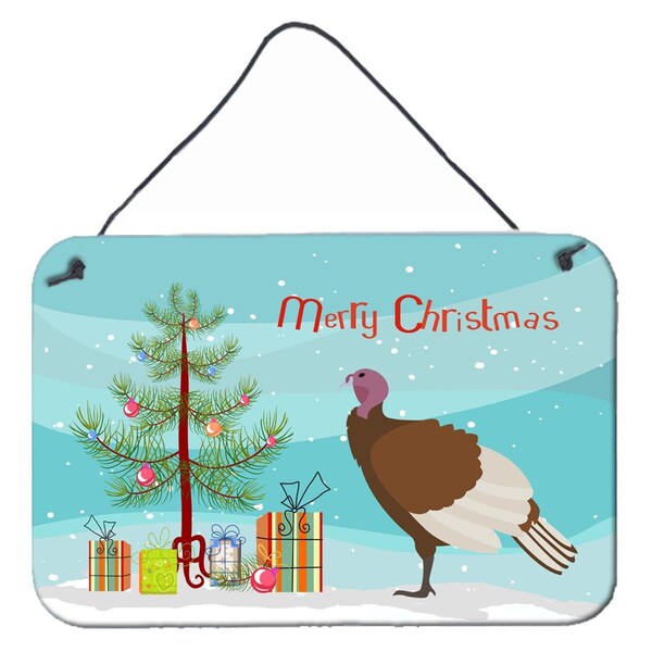 Carolines Treasures Bourbon Red Turkey Hen Christmas Wall or Door Hanging Prints - BB9349DS812