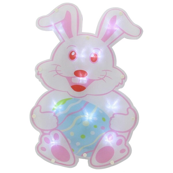 Go-Go 14 in. Battery Operated LED Lighted Easter Bunny Window Silhouette - GO1775954