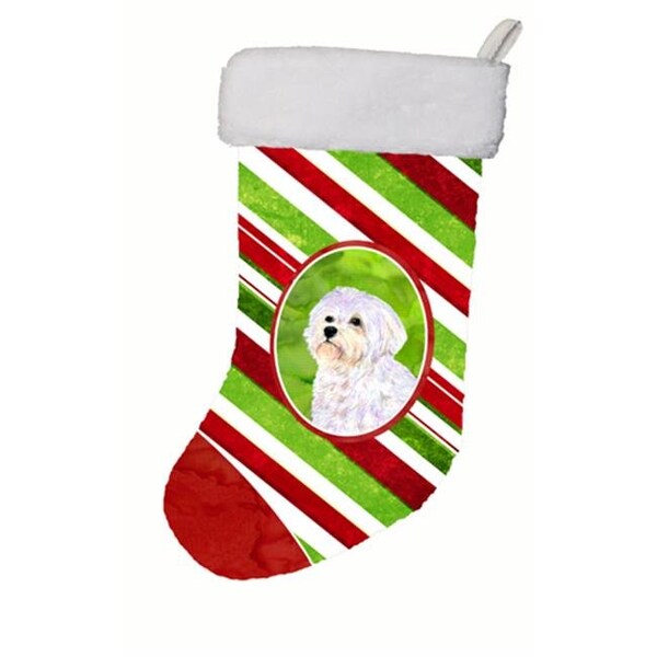 Carolines Treasures Carolines Treasures SS4550-CS 11 x 18 in. Maltese Winter Snowflakes Christmas Stocking - SS4550-CS