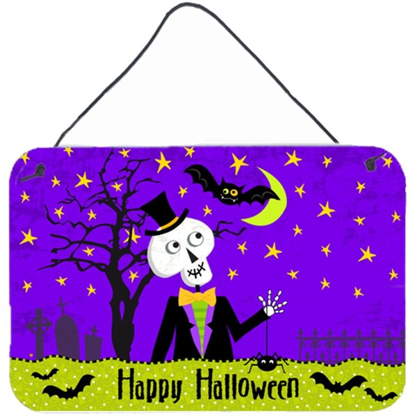 Carolines Treasures Happy Halloween Skeleton Wall or Door Hanging Prints - VHA3014DS812
