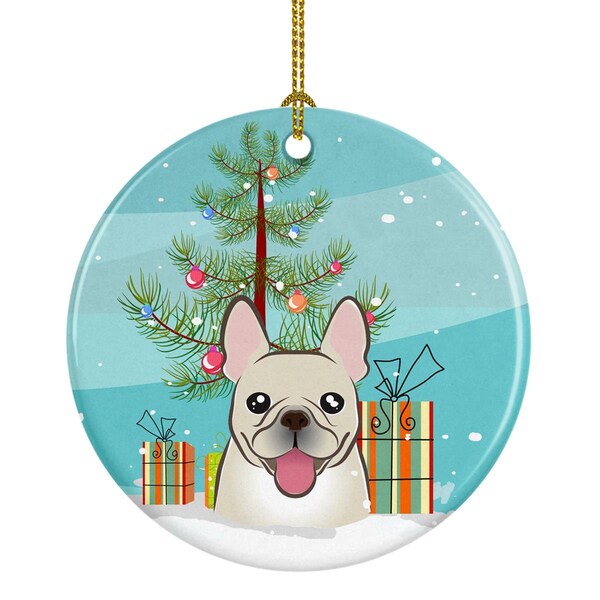Carolines Treasures Carolines Treasures BB1610CO1 Christmas Tree & French Bulldog Ceramic Ornament - BB1610CO1