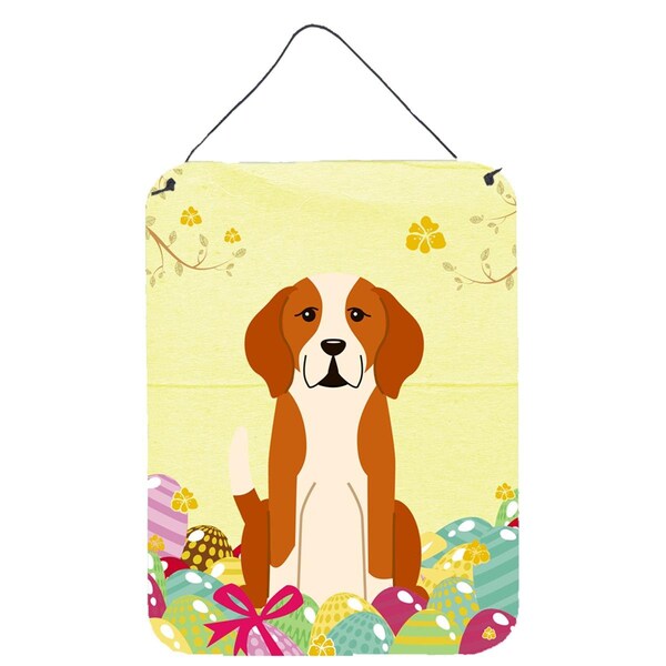 Carolines Treasures Easter Eggs English Foxhound Wall or Door Hanging Prints - BB6110DS1216