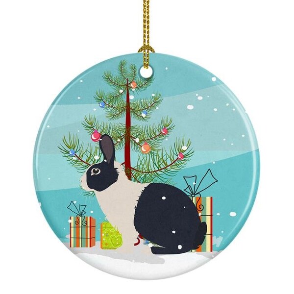 Carolines Treasures Carolines Treasures BB9325CO1 Dutch Rabbit Christmas Ceramic Ornament - BB9325CO1