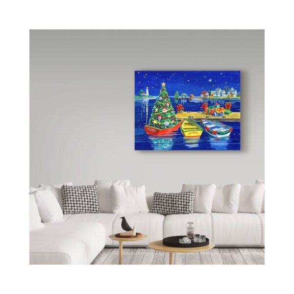 Trademark Fine Art Geraldine Aikman 'Christmas Dock' Canvas Art, 24x32 - ALI35138-C2432GG