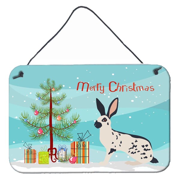Carolines Treasures English Spot Rabbit Christmas Wall or Door Hanging Prints - BB9328DS812
