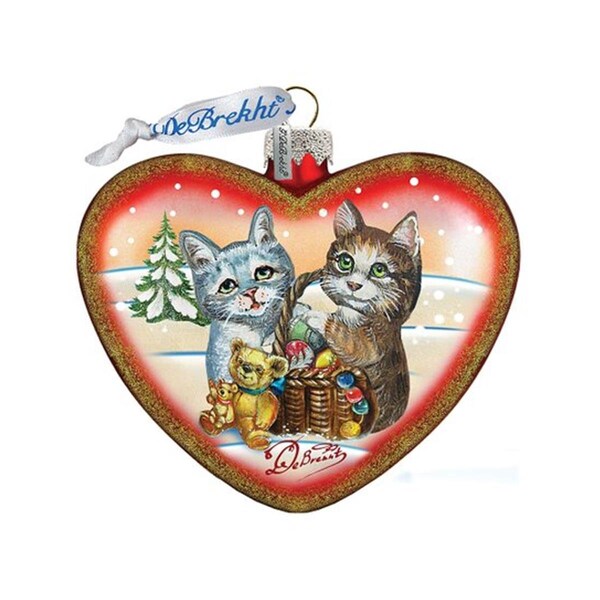 Gloriousgifts Cat Handcrafted Glass Ornament - GL2097395