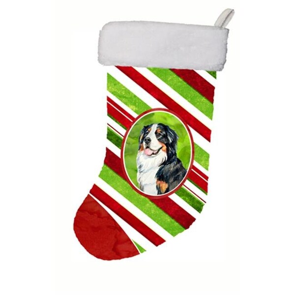 Carolines Treasures Carolines Treasures LH9244-CS 11 x 18 in. Bernese Mountain Dog Candy Cane Holiday Christmas Christmas Stocking - LH9244-CS