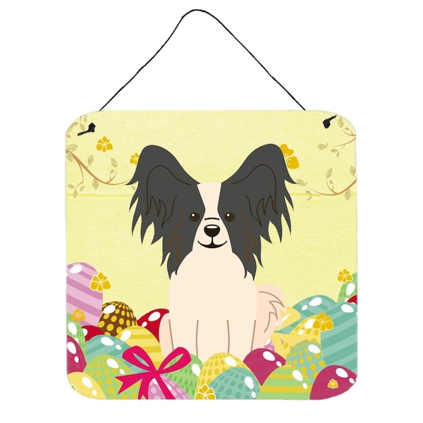 Carolines Treasures Easter Eggs Papillon Black White Wall or Door Hanging Prints - BB6076DS66