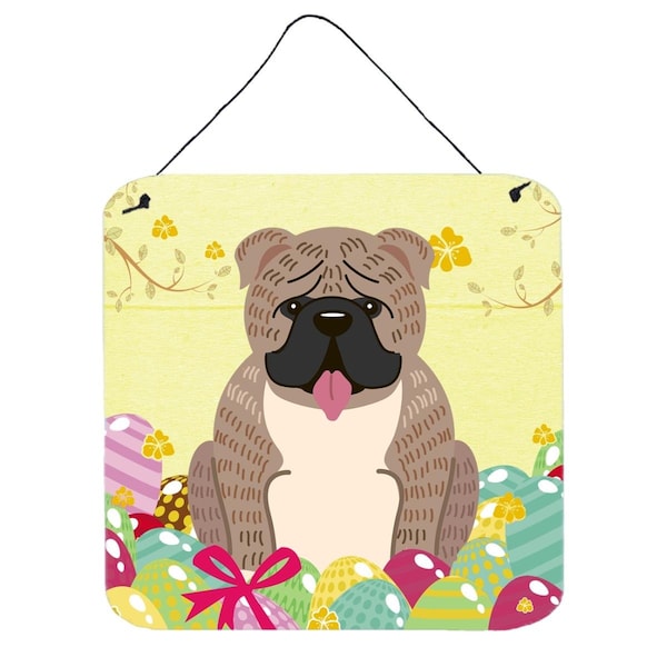 Carolines Treasures Easter Eggs English Bulldog Grey Brindle Wall or Door Hanging Prints - BB6126DS66