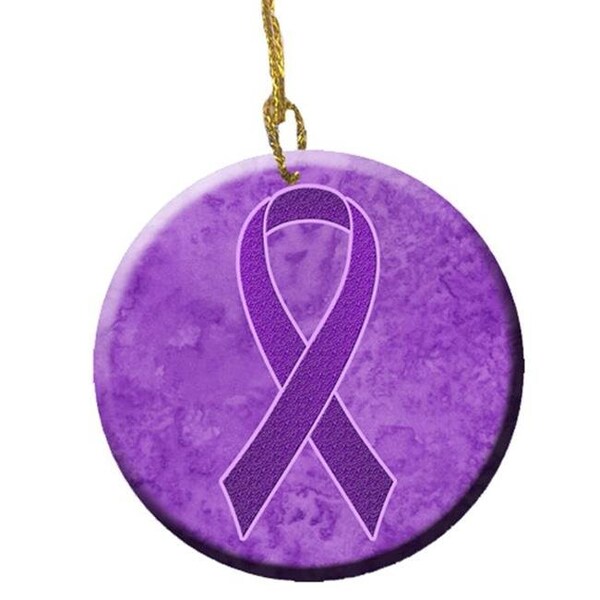 Carolines Treasures Carolines Treasures AN1207CO1 Purple Ribbon For Pancreatic And Leiomyosarcoma Cancer Awareness Ceramic Ornament - AN1207CO1