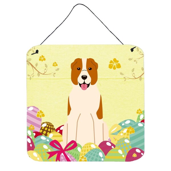 Carolines Treasures Easter Eggs Central Asian Shepherd Dog Wall or Door Hanging Prints - BB6049DS66