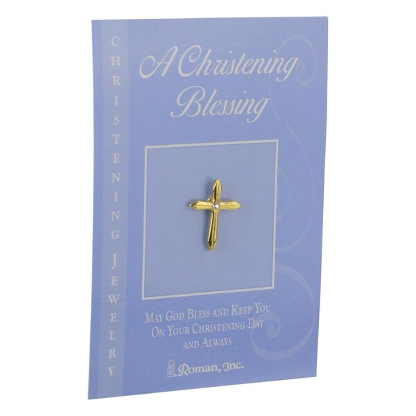 Roman Religious Christening Blessing Cross Pin, Set of 12, 12PK - 6389927