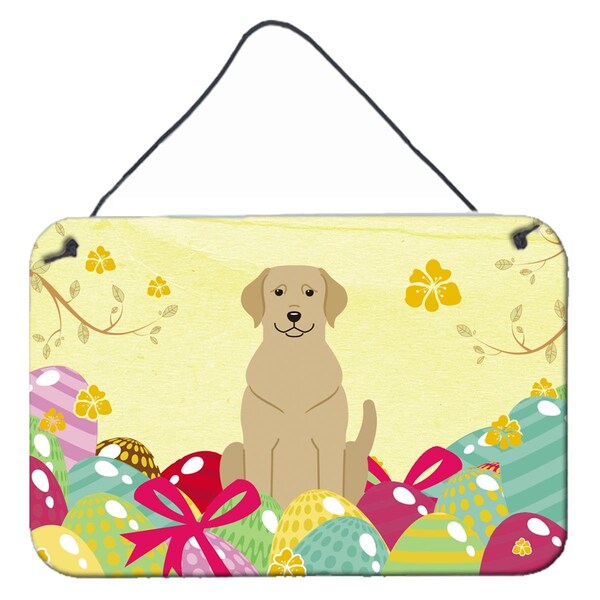 Carolines Treasures Easter Eggs Yellow Labrador Wall or Door Hanging Prints - BB6055DS812