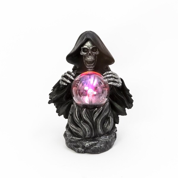L & L Gerson 10.75 in. Grim Reaper With Magic Ball Halloween Decor - 2598570