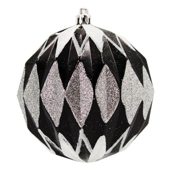 Queens Of Christmas Ball Ornaments Black White & Silver, 12PK - ORNPK-DIMB-BUF-12