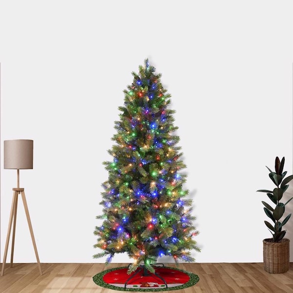 Celebrations Holiday Bright Lights 1-2 Tree 7 ft. Full LED 450 ct Cayce Pine Color Changing Christmas Tree - TFCP7CCA