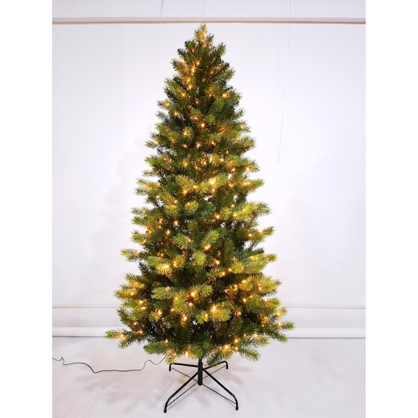 Celebrations Holiday Bright Lights 1-2 Tree 7 ft. Full LED 450 ct Cayce Pine Color Changing Christmas Tree - TFCP7CCA