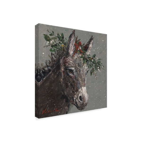 Trademark Fine Art Mary Miller Veazie 'Mary Beth The Christmas Donkey' Canvas Art, 35x35 - ALI31251-C3535GG