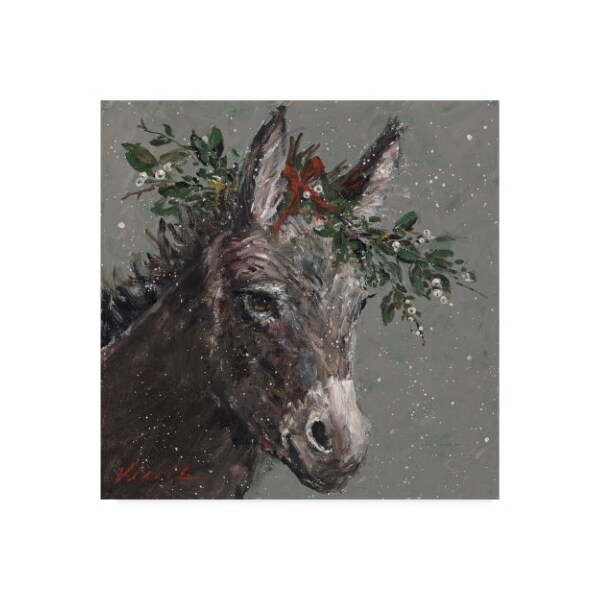 Trademark Fine Art Mary Miller Veazie 'Mary Beth The Christmas Donkey' Canvas Art, 35x35 - ALI31251-C3535GG