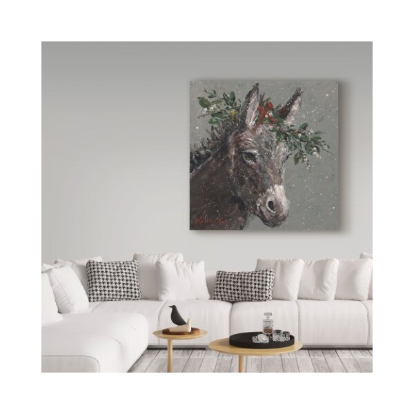 Trademark Fine Art Mary Miller Veazie 'Mary Beth The Christmas Donkey' Canvas Art, 35x35 - ALI31251-C3535GG