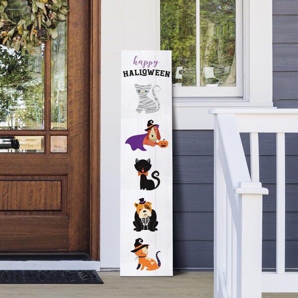 P. Graham Dunn Marble Acacia Coaster Set P Graham Dunn 47 in. Christmas and Halloween Assortment Porch Signs - ACE-PNLPDQ-01