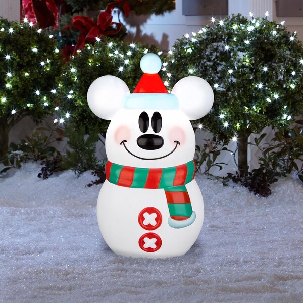 Disney Disney Incandescent Clear Mickey Mouse Snowman 24 in. Blow Mold - 111196