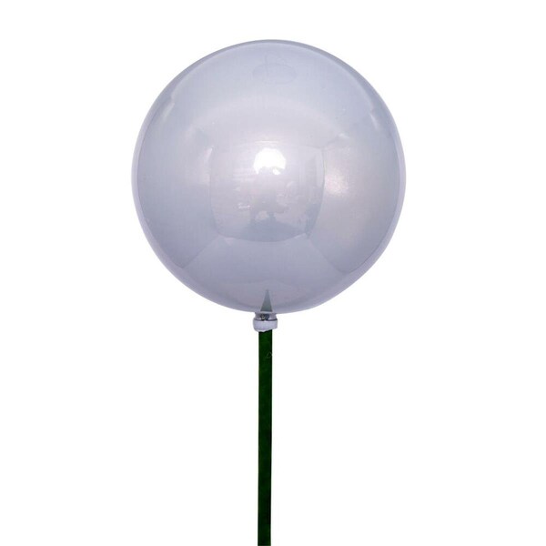 Vickerman 4 x 18 in. Pearl Ball Stick Ornament, Silver - 6 per Bag - N223107PV