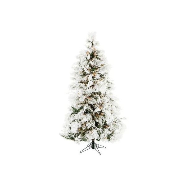Almo Fulfillment Services Christmas Time Artificial Christmas Tree - 6.5 Ft. Frosted Fir - Clear LED Lights - CT-FF065-LED