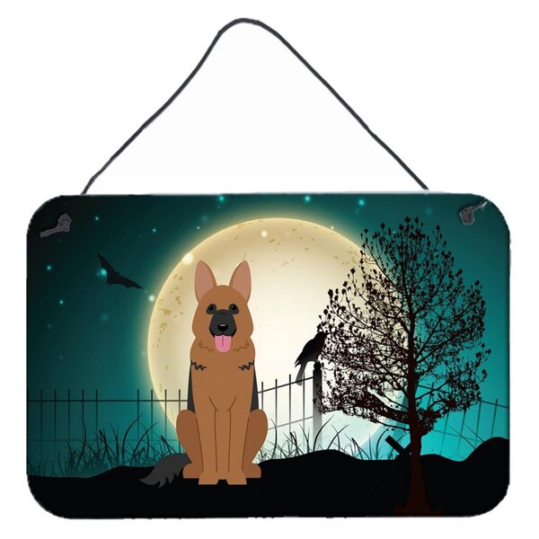Carolines Treasures Halloween Scary German Shepherd Wall or Door Hanging Prints - BB2257DS812