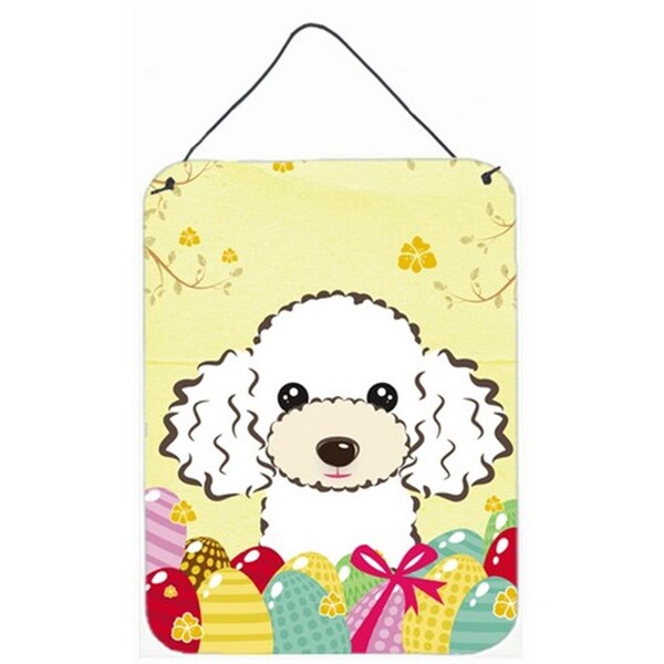 Carolines Treasures White Poodle Easter Egg Hunt Wall or Door Hanging Prints - BB1939DS1216