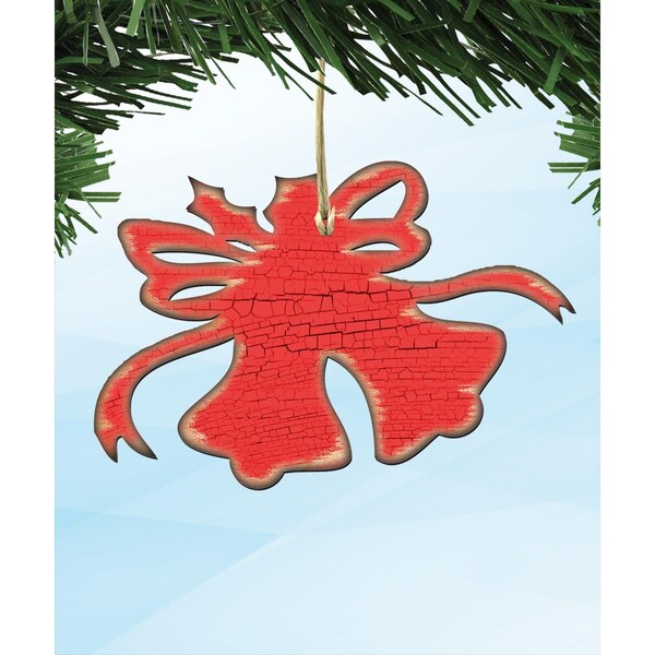Designocracy Rustic Christamas Bells Wooden Magnet - 99815M