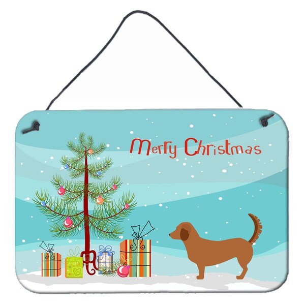 Carolines Treasures Alpine Dachsbrake Christmas Wall or Door Hanging Prints - BB8432DS812