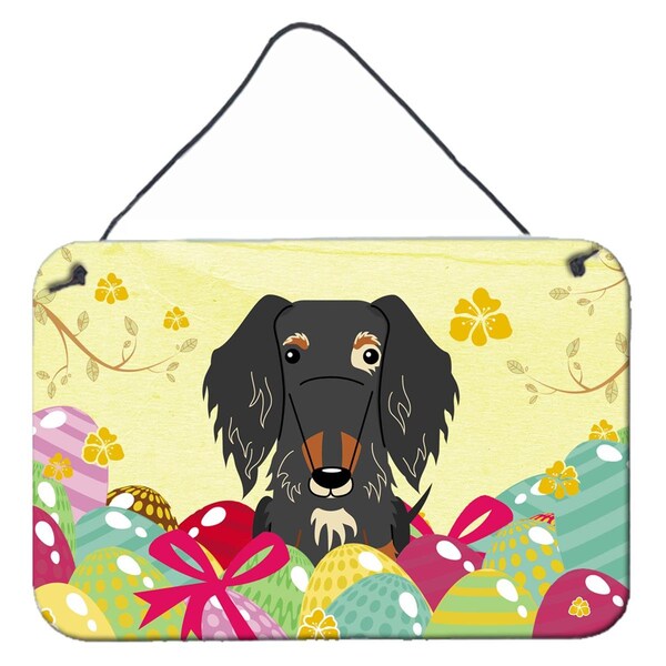 Carolines Treasures Easter Eggs Wire Haired Dachshund Dapple Wall or Door Hanging Prints - BB6128DS812