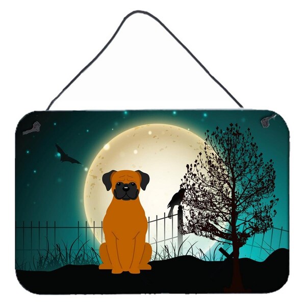 Carolines Treasures Halloween Scary Fawn Boxer Wall or Door Hanging Prints - BB2305DS812