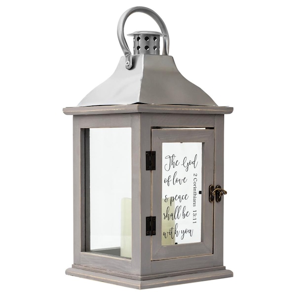 Dicksons Unisex God Of Love 2 Corinthians 13 Small Lantern, Grey - One Size - LTN238SGY