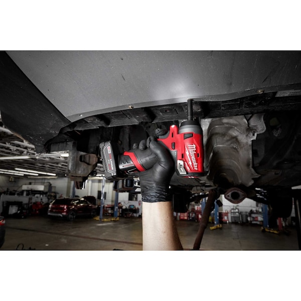 Milwaukee Tool Impact Wrench, Cordless, 12V DC, 3200 RPM, Includes Battery (4.0 Ah) - 2552-20, 48-11-2440
