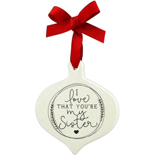Gb Gifts Doodle Sister Ribbon Hang Christmas Ornament - GB3463951