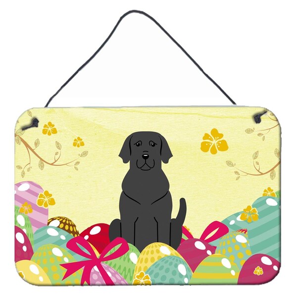 Carolines Treasures Easter Eggs Black Labrador Wall or Door Hanging Prints - BB6057DS812